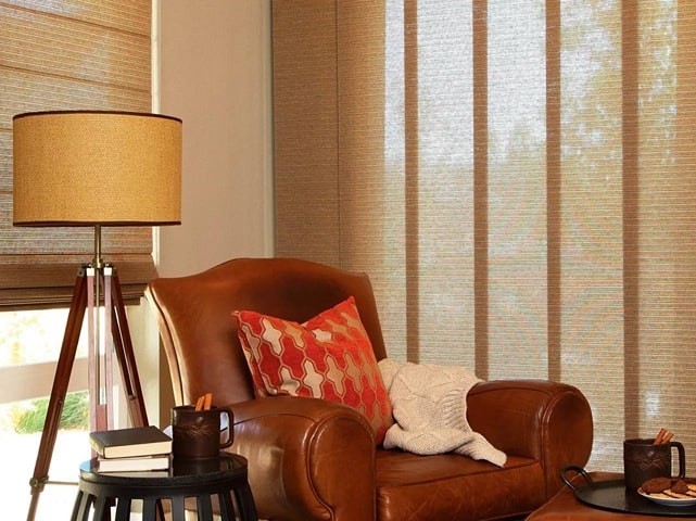 Alustra® Woven Textures® Panel-track Blinds from Hunter Douglas at Carlos Interiors, Inc. near Crofton, Annapolis, Maryland (MD)